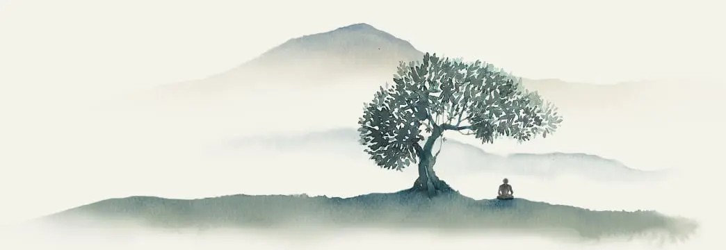 alone man sitting under the tree
